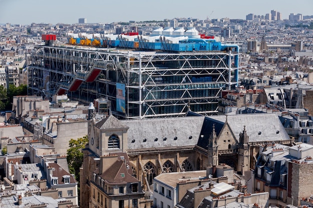 Foto vista aérea del centro pompidou de parís