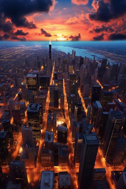 Vista aérea de la ciudad de Chicago