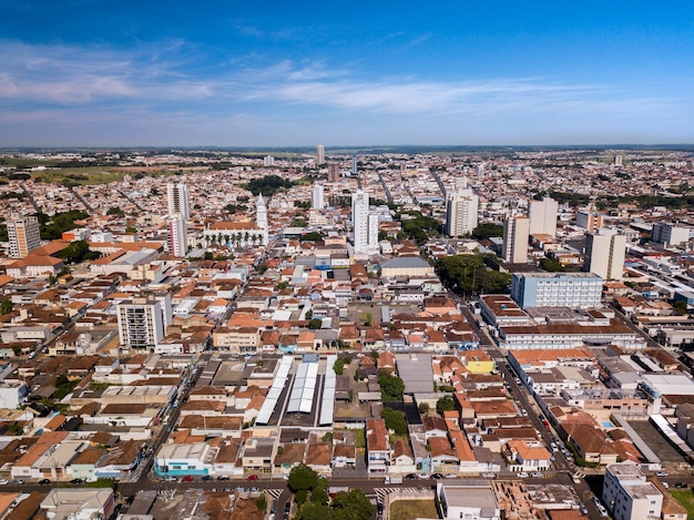 Vista aérea de la ciudad de Franca, estado de Sao Paulo. Brasil.