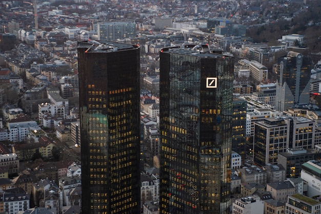 Vista aérea de la ciudad de Frankfurt am Main en Alemania