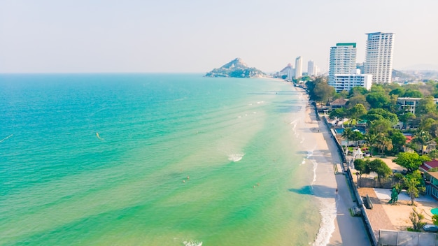 Foto vista aérea de la ciudad de hua hin