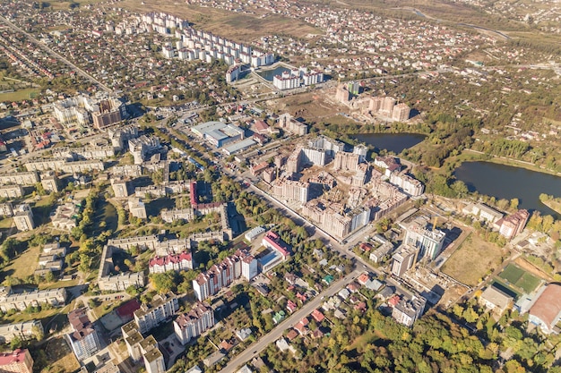 Vista aérea de la ciudad de Ivano-Frankivsk, Ucrania.
