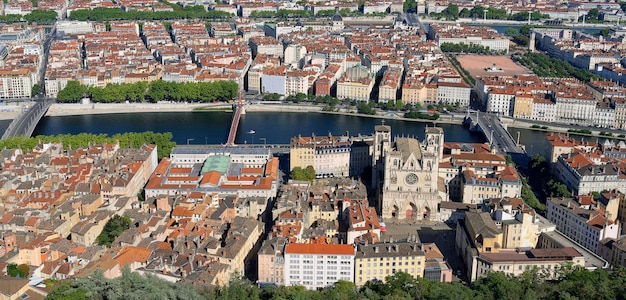 Vista aérea de la ciudad de Lyon