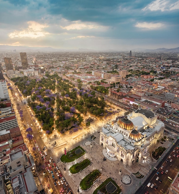 Foto vista aérea de la ciudad de méxico desde la torre latinoamericana