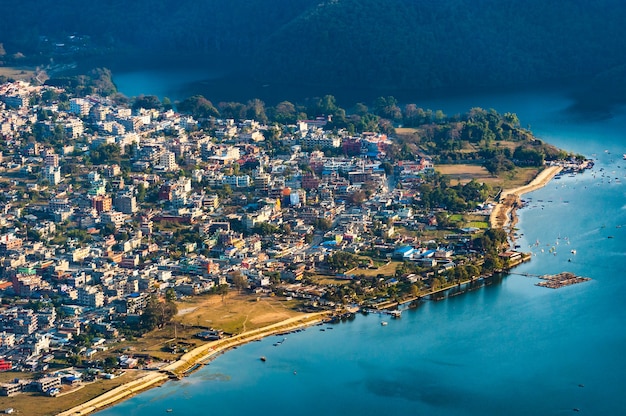 Vista aérea de la ciudad en Nepal.