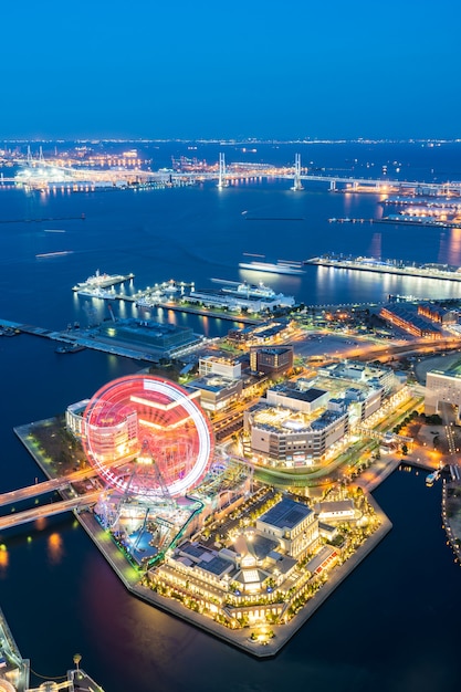 Vista aérea de la ciudad de Yokohama