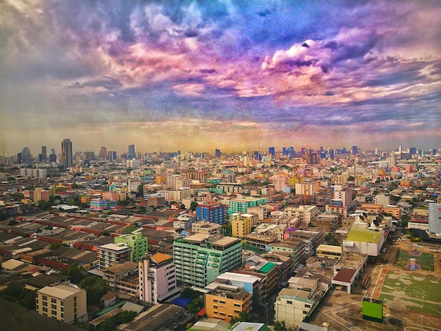 Foto vista aérea de la ciudad