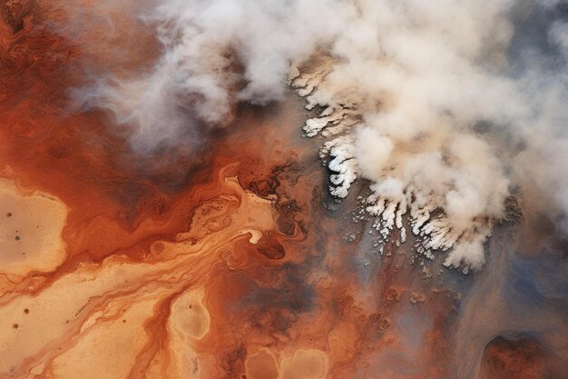 vista aérea de una columna de humo