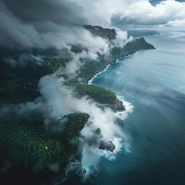 Foto vista aérea de la costa de la isla de sao generative ai