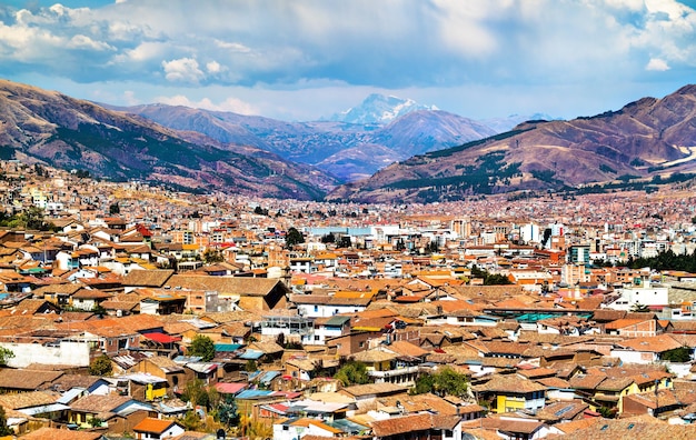 Vista aérea de cusco en perú