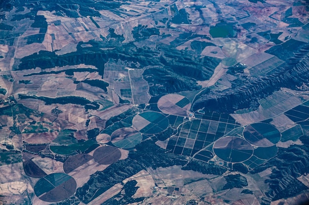 Foto vista aérea da agricultura espanhola