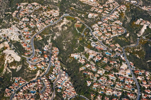 Vista aérea da área residencial