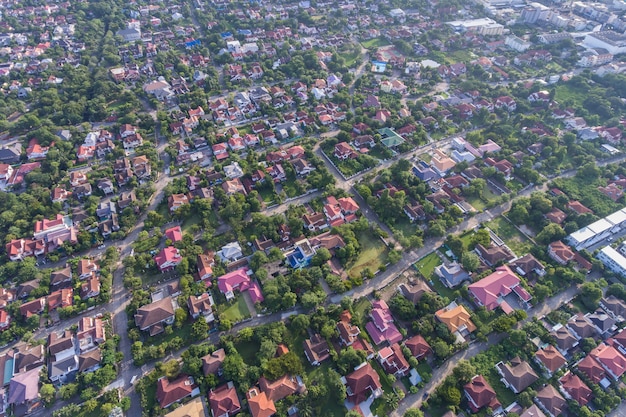 Vista aérea da área residencial