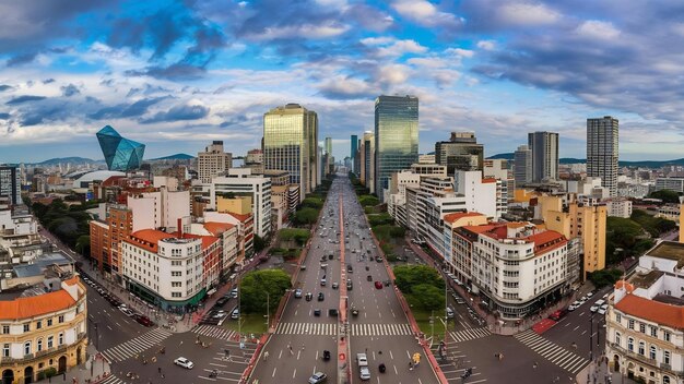 Foto vista aérea da avenida paulista paulista e masp na cidade de são paulo, brasil