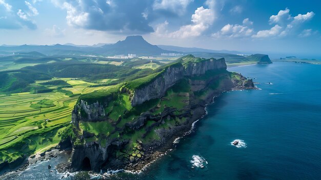 Vista aérea da bela paisagem da ilha