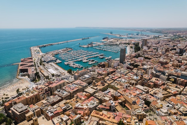 Vista aérea da cidade de Alicante Costa Blanca Espanha