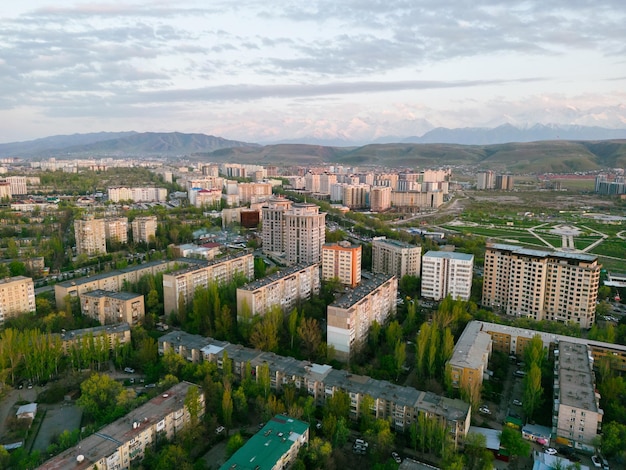 Vista aérea da cidade de Bishkek Quirguistão