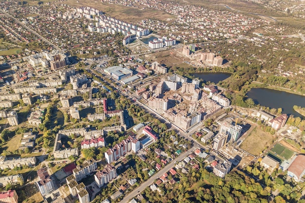 Vista aérea da cidade de Ivano-Frankivsk, Ucrânia.