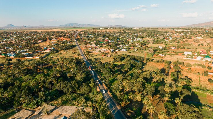 Foto vista aérea da cidade de morogoro