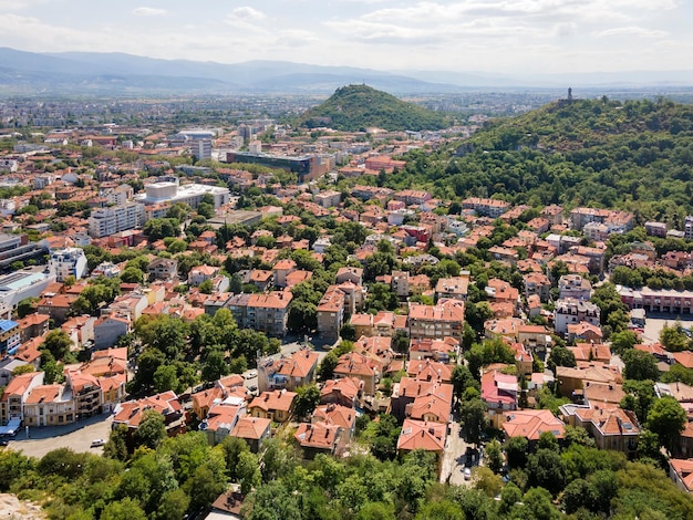 Vista aérea da cidade de Plovdiv, na Bulgária