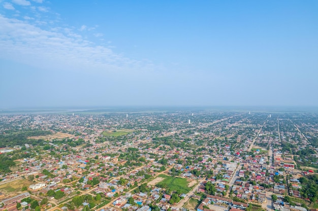 Vista aérea da cidade de Pucallpa capital da província de Ucayali