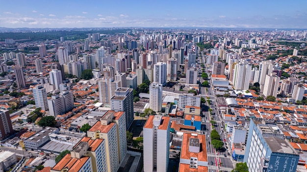 Vista aérea da cidade de São Paulo, Brasil. No bairro da Vila Clementino, Jabaquara