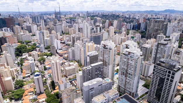 Vista aérea da cidade de São Paulo SP Brasil Bairro Bela Vista no centro da cidade