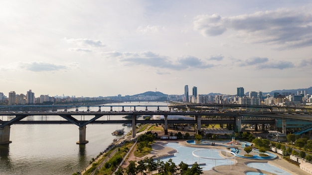 Vista aérea da cidade de Seul