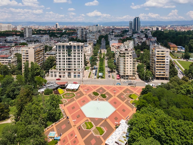 Vista aérea da cidade de Sófia, na Bulgária