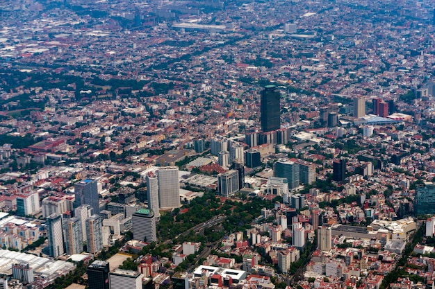 Foto vista aérea da cidade do méxico panorama da paisagem urbana