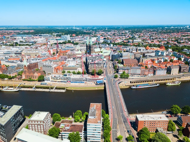 Vista aérea da cidade velha de Bremen