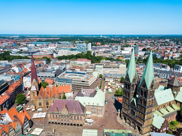 Vista aérea da cidade velha de Bremen