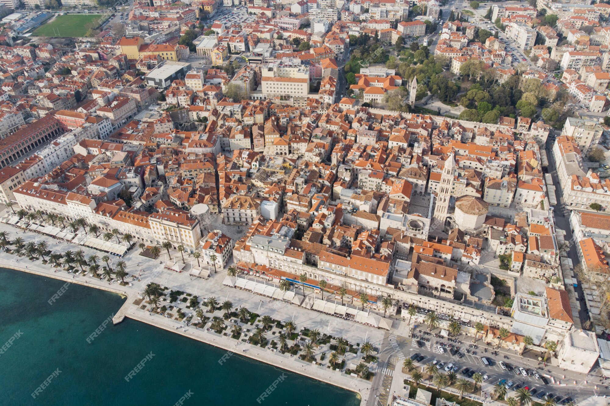 Vista panorâmica para split croácia