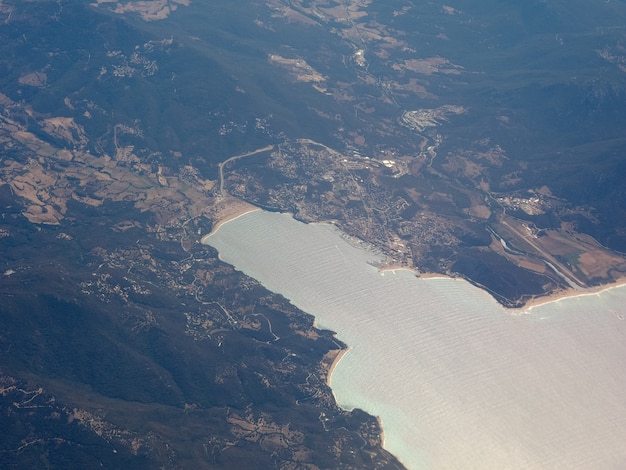 Foto vista aérea da córsega