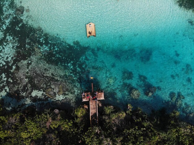 Foto vista aérea da costa