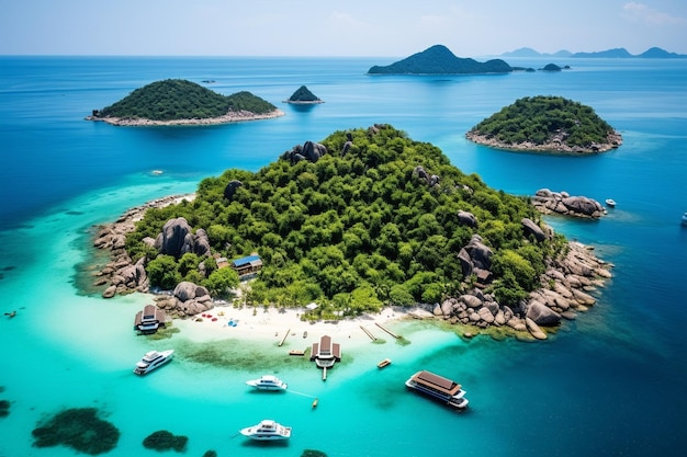 Foto vista aérea da ilha de koh tao