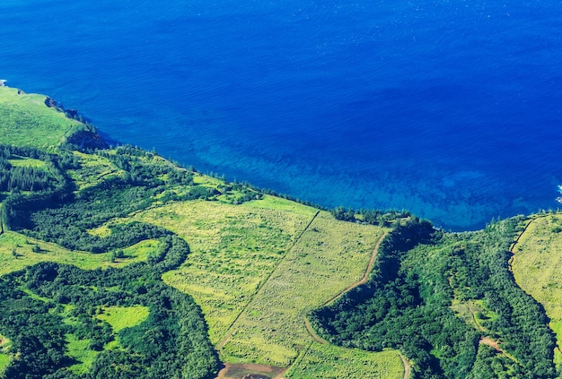 Vista aérea da ilha de Maui, Havaí, EUA