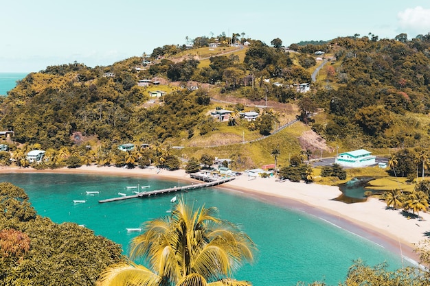 Vista aérea da ilha de Trinidad em Trinidad e Tobago