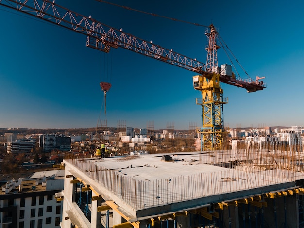 Vista aérea da indústria de construção do canteiro de obras