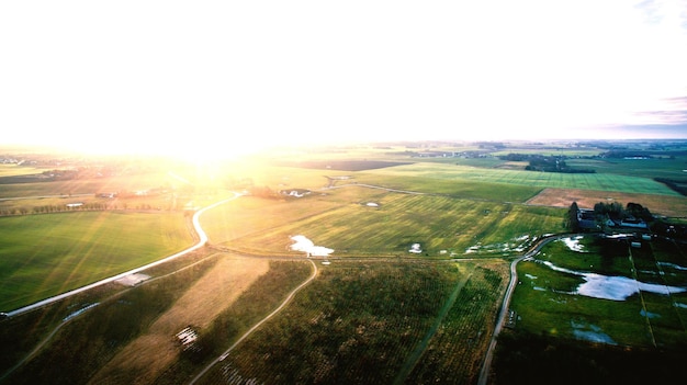 Vista aérea da paisagem contra o céu