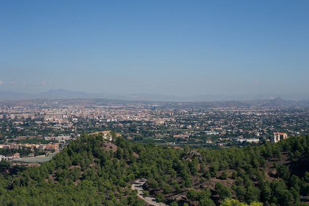 Vista aérea da paisagem da cidade de murcia