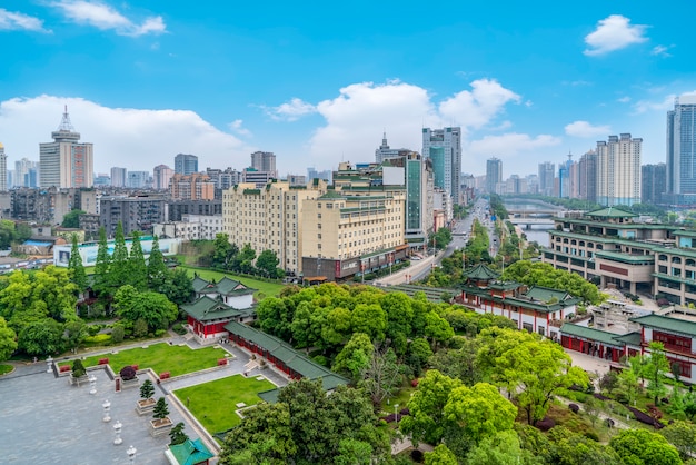 Vista aérea da paisagem da cidade de Nanchang