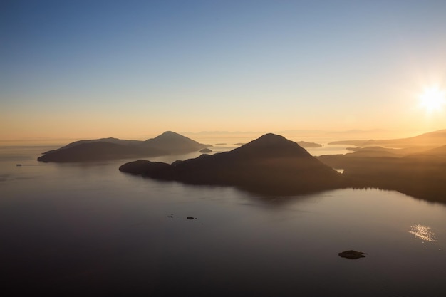 Vista aérea da paisagem de Howe Sound