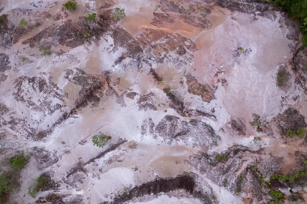 Vista aérea da paisagem de terra seca vista aérea Ambiente natural Paisagem seca de um drone Conceito de aquecimento global