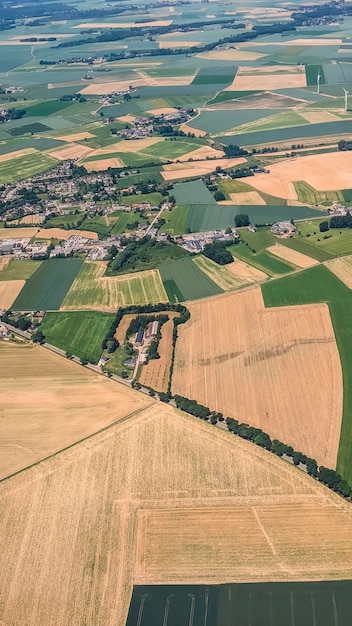 Vista aérea da paisagem dos campos