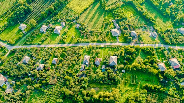 vista aérea da paisagem rural