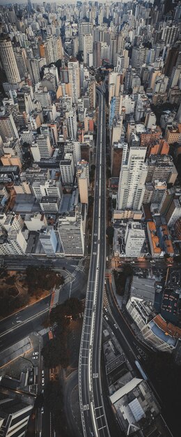 Foto vista aérea da paisagem urbana contra o céu