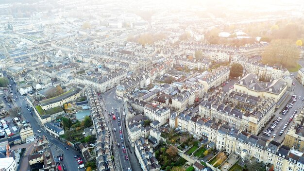 Vista aérea da paisagem urbana de Bath Somerset Reino Unido