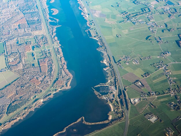 Foto vista aérea da paisagem urbana