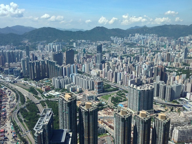 Vista aérea da paisagem urbana